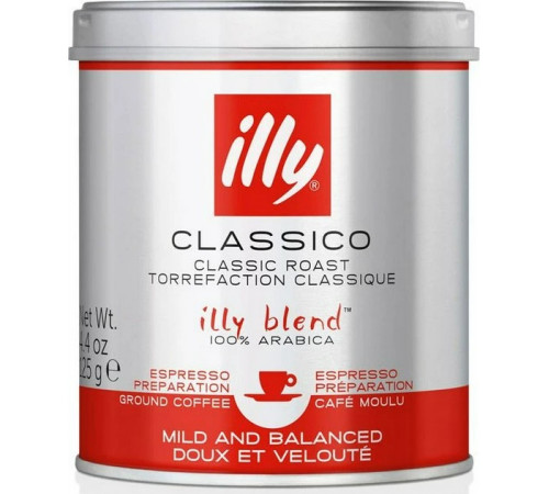 Кофе молотый Illy Classico 125 г жб