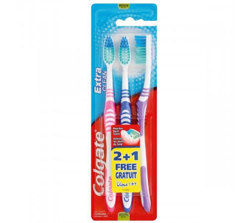 Зубна щітка Colgate Extra Clean 2+1 шт sredni