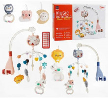 Карусель музична Youbeien RT668-17 (мелодії, світлова проекція, фігурки тварин, брязкальце)