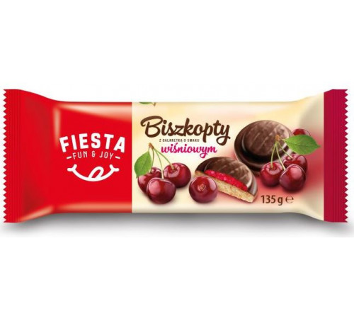 Печенье Fiesta Biszkopty  z galaretką wiśniową 120 г