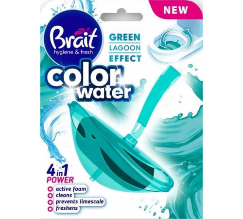 Блок для унітазу Brait Green Lagoon Color Water 4in1 40 г