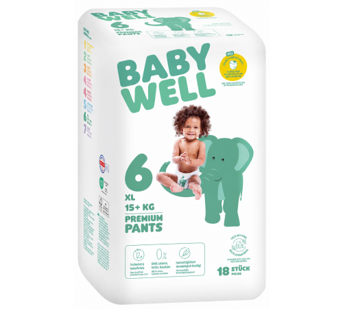 Подгузники-трусики Babywell 6 (15+ кг) 18 шт