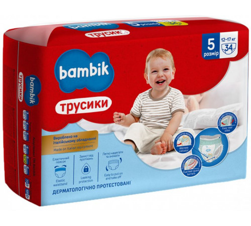 Подгузники-трусики детские Bambik 5 (12-17 кг) 34 шт