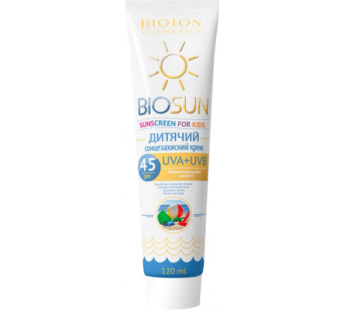 Детский солнцезащитный крем Bioton Cosmetics BioSun SPF 45 120 мл