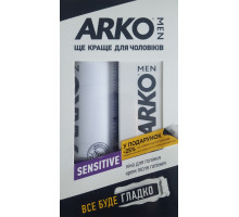 Подарочный набор Аrko мужской Sensitive. Пена для бритья Аrko Sensitive 200 мл + Крем после бритья Аrko Sensitive 50 мл