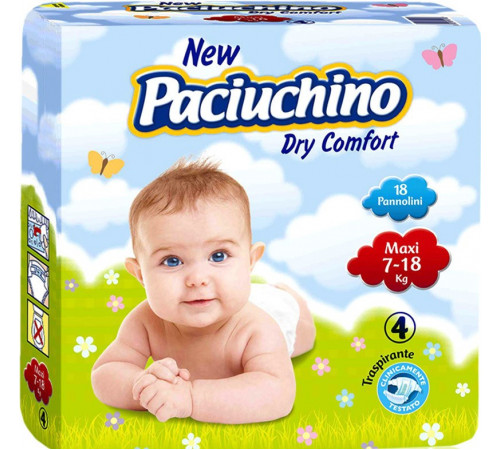 Подгузники детские Paciuchino 4 (7-18 кг) 18 шт