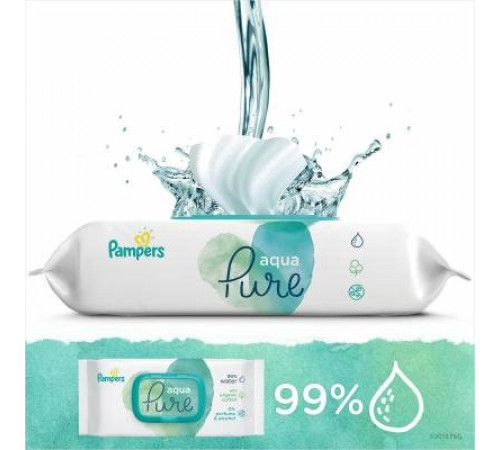 Влажные салфетки детские Pampers Aqua Pure 70 шт