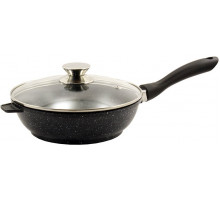 Сковорідка Zauberg 0124-BL Black з кришкою та гранітним покриттям 24 см