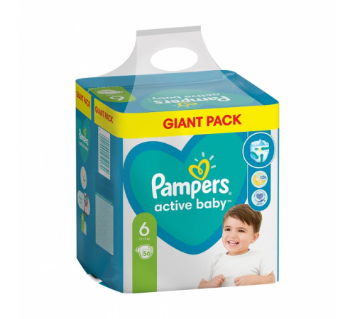 Підгузки Pampers Active Baby 6 Extra large (13-18 кг) 56 шт