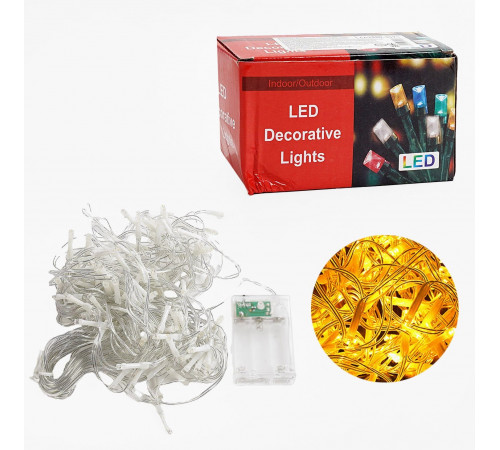 Гірлянда шторка C 61480-35 Y (4.2 метрів, жовте світло, від батарейок, 2 режими)