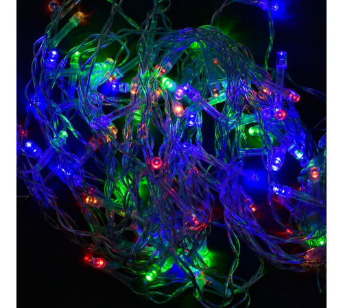 Гірлянда шторка С 31311 (100 лампочок, довжина проводу 3 метри, гілки: 40, 50, 68 см, мультиколор, від мережі 220 В)