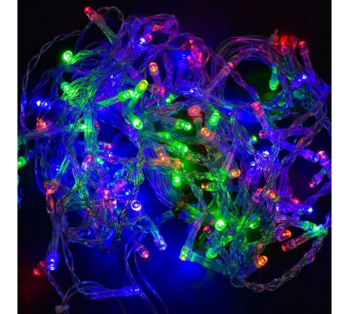 Гірлянда шторка С 31312 (100 лампочок, довжина проводу 3 метри, гілки 45 см, мультиколор, від мережі 220 В)