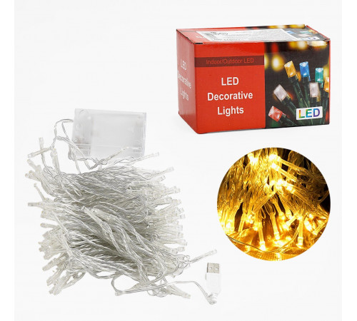 Гірлянда С 61479-60 Y (10.3 метри, жовте світло, від USB та батарейок, 1 режим)