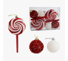 Новорічні прикраси С 67268 Мікс іграшок 6 шт в слюді