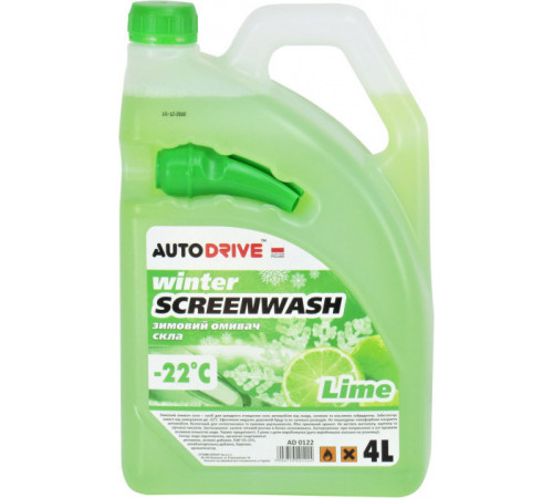 Омыватель стекла зимний Auto Drive AD0122 Lime 4 л