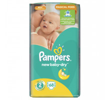 Подгузники Pampers New Baby-Dry Размер 2 3-6 кг, 68 подгузников