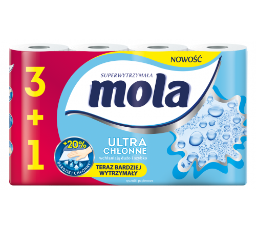 Бумажные полотенца двухслойные Mola 4 шт