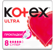 Гігієнічні прокладки Kotex Ultra Dry Super 8 шт