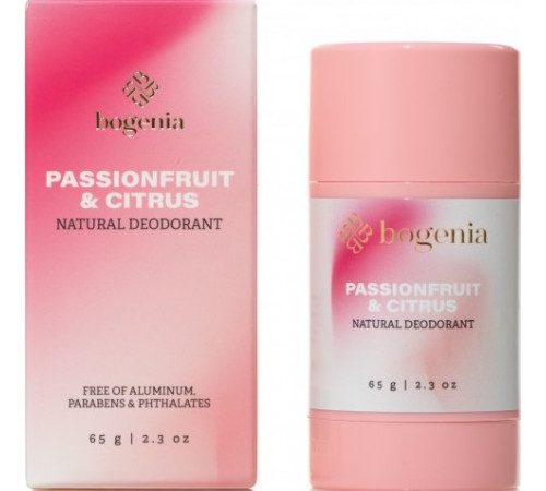 Натуральний дезодорант-стік Bogenia Passionfruit & Citrus 65 г Натуральний дезодорант-стік Bogenia Passionfruit & Citrus 65 г