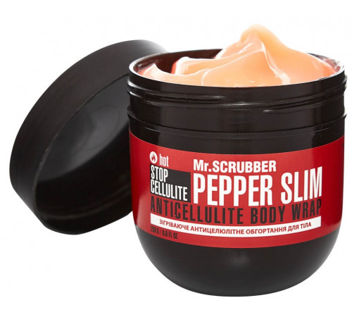Зігрівальне антицелюлітне обгортання для тіла Mr. Scrubber Stop Cellulite Pepper Slim 250 г Зігрівальне антицелюлітне обгортання для тіла Mr. Scrubber Stop Cellulite Pepper Slim 250 г