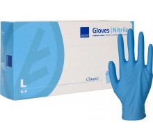 Перчатки нитриловые неопудренные голубые Abena L 100 шт