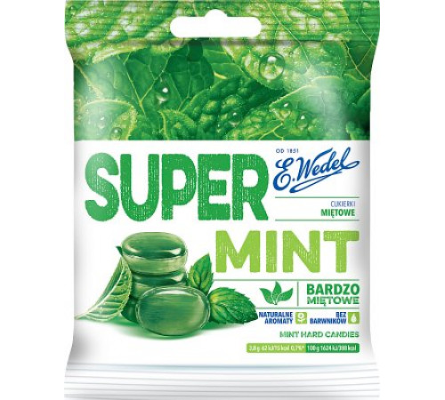 Карамель леденцовая E.Wedel Super Mint 90 г