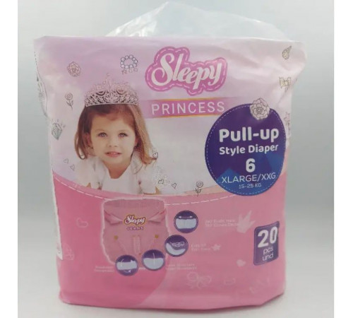Підгузки-трусики Sleepy Princess 6 (15-25 кг) 20 шт