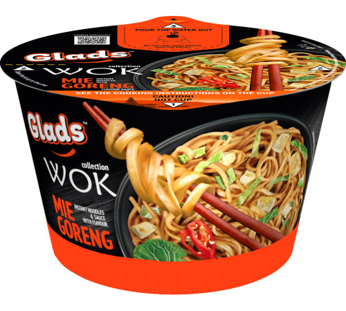 Лапша быстрого приготовления Glads WOK с соусом со вкусом Ми Горенг 95 г