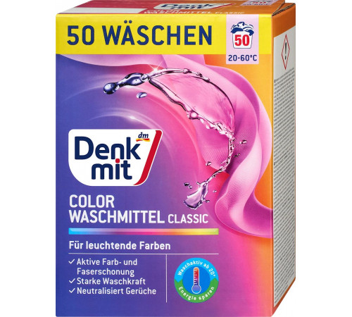 Пральний порошок Denkmit Colorwaschmittel Classic 3 кг 50 циклів прання