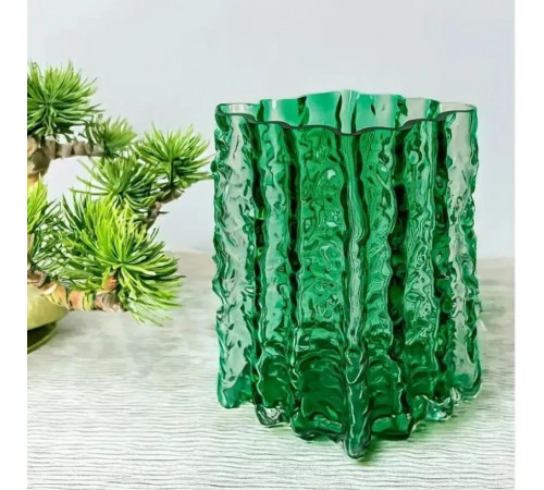 Ваза скляна Vittora VT-V-0004 Сапфір зелена 20.5 см