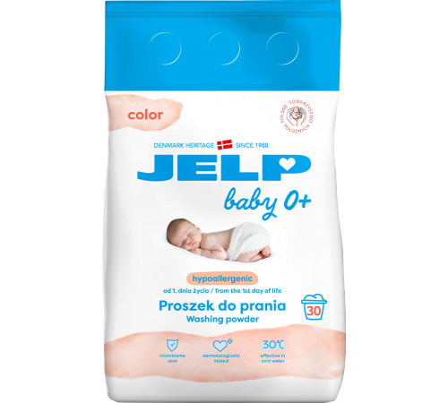 Гіпоалергенний мийний засіб JELP Baby 0+ для прання кольорового 2.25 кг 30 циклів прання Гіпоалергенний мийний засіб JELP Baby 0+ для прання кольорового 2.25 кг 30 циклів прання