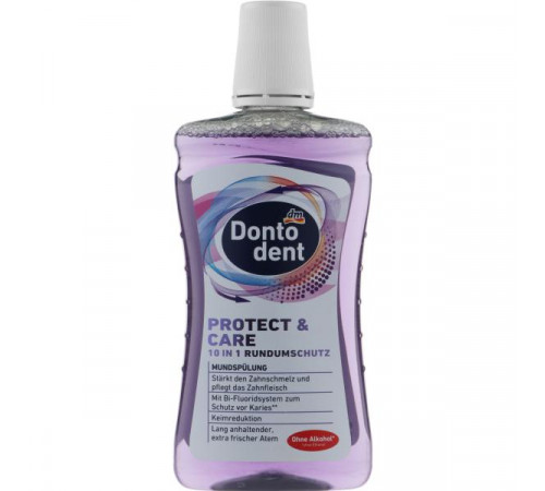 Ополаскиватель для полости рта Dontodent Protect & Care 10 in1 Rundumschutz 500 мл