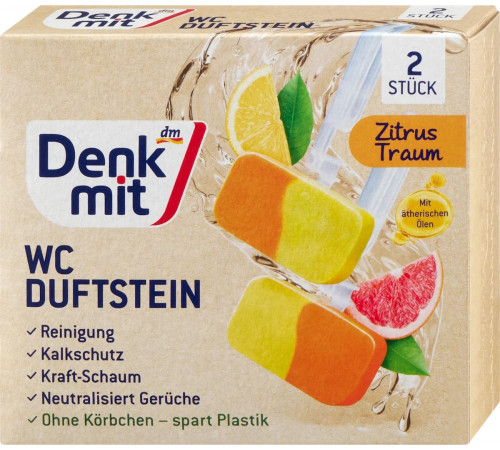 Подвесной туалетный блок Denkmit Zitrustraum 2 шт Подвесной туалетный блок Denkmit Zitrustraum 2 шт