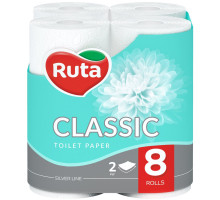 Папір туалетний Ruta Classic 2 шари 8 рулонів
