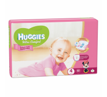Подгузники детские Huggies Ultra Comfort 4, 8-14 кг 80 шт для девочек Giga Pack