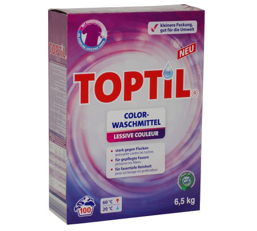 Пральний порошок Toptil Color 6.5 кг 100 циклів прання