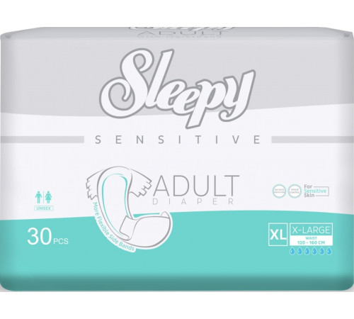 Підгузки для дорослих Sleepy Sensitive Adult X-Large 120-160 см 6 к 30 шт