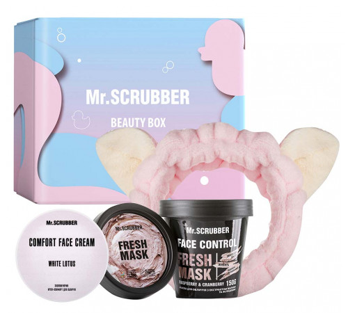 Подарунковий набір жіночий Mr.Scrubber Fresh & Comfort (маска для обличчя 150 г + крем для обличчя 30 мл + пов'язка для волосся)