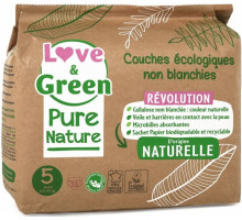 Эко-подгузники Love & Green Pure Nature 5 (11-25 кг) 33 шт