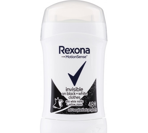 Антиперспірант стік Rexona жіночий  Invisible on Вlack + White 40 мл