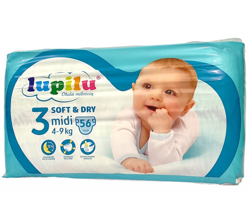 Підгузники Lupilu Soft&Dry 3 (4-9 кг) 56 шт