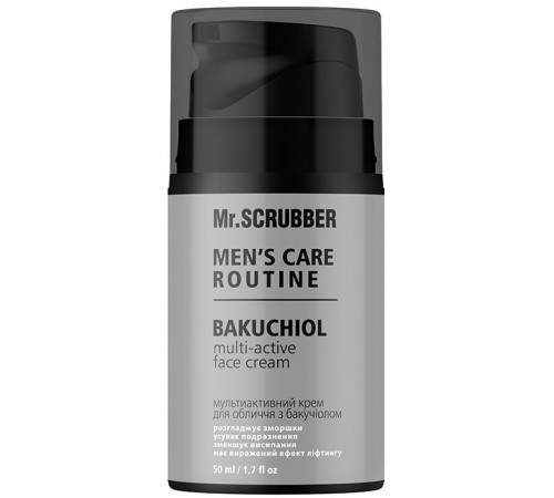 Мультиактивний крем для обличчя з бакучіолом Mr.Scrubber Men's Care Routine 50 мл