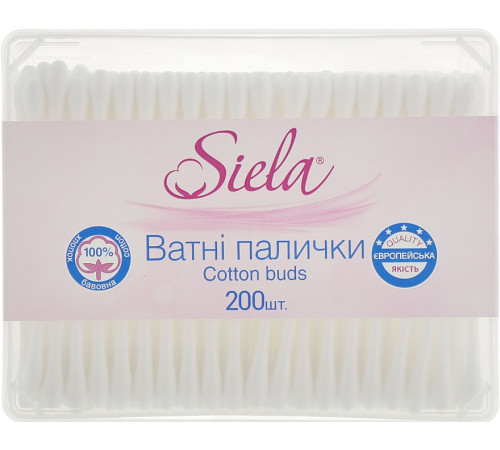 Ватные палочки Siela в коробке 200 шт