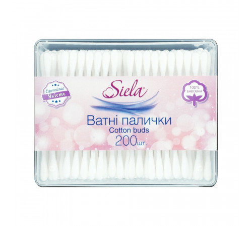 Ватные палочки Siela в коробке 200 шт