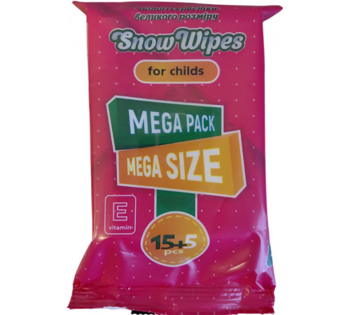Серветка волога Snow wipes Дитячі з Д-пантенолом та вітаміном Е 15+5 шт