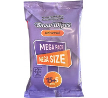 Серветка волога Snow wipes Універсальні з екстрактом алое 15+5 шт