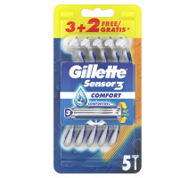 Станки для гоління Gillette Sensor 3 Comfort 5 шт
