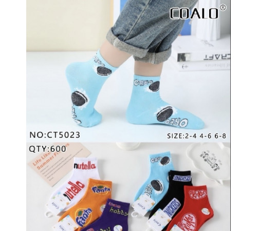 Дитячі шкарпетки Coalo СТ5023 розмір 2-4 з принтом Солодощі та напої (10 шт/уп)