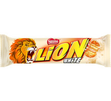 Вафлі Nestle Lion White з м'якою карамеллю вкриті пластівцями та білою глазур'ю 42 г