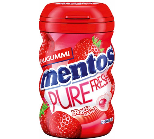 Жевательная резинка Mentos Pure Fresh Strawberry 35 шт в банке Жевательная резинка Mentos Pure Fresh Strawberry 35 шт в банке